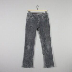 Gramicci Straight Leg Corduroy Pants Women Size 4 Mid Rise Zip Casual Gray 494